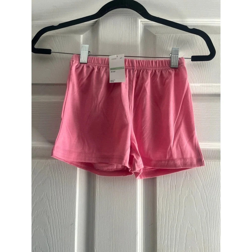 Disney Princess Girls 3-Piece Pajama Set Top Shorts Pants Pink Blue Size 8 NWT